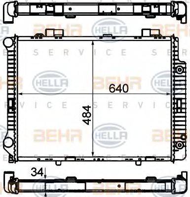 BEHR HELLA SERVICE 8MK376720381 Радіатор, охолодження двигуна