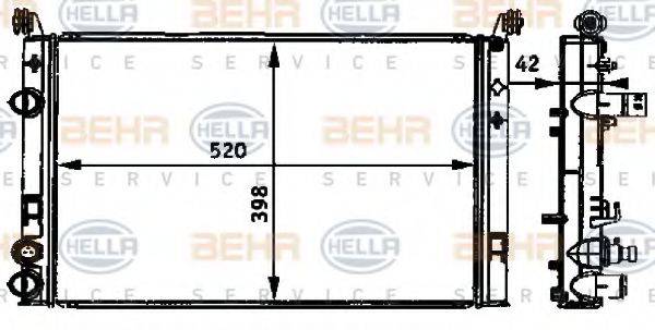 BEHR HELLA SERVICE 8MK376720571 Радіатор, охолодження двигуна