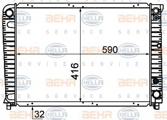 BEHR HELLA SERVICE 8MK376720721 Радіатор, охолодження двигуна