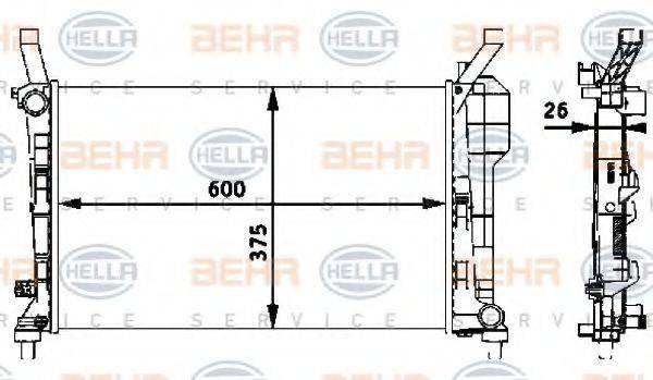 BEHR HELLA SERVICE 8MK376721021 Радіатор, охолодження двигуна