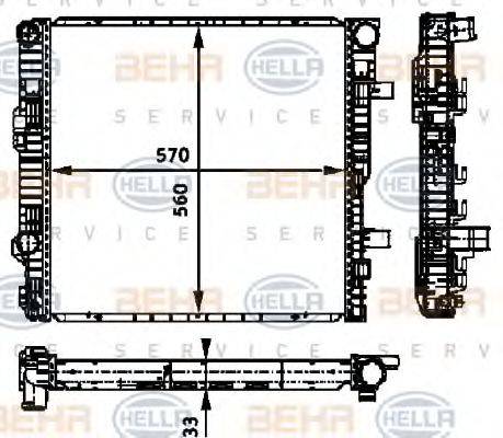 BEHR HELLA SERVICE 8MK376721131 Радіатор, охолодження двигуна