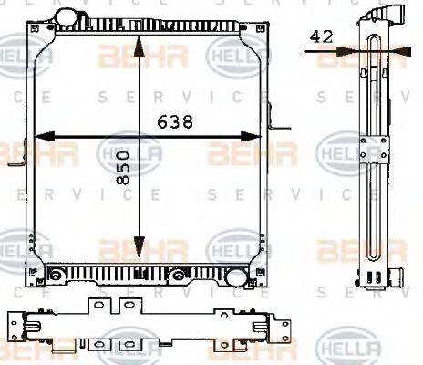 BEHR HELLA SERVICE 8MK376721191 Радіатор, охолодження двигуна