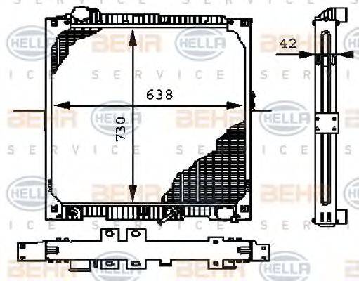 BEHR HELLA SERVICE 8MK376721341 Радіатор, охолодження двигуна