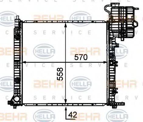 BEHR HELLA SERVICE 8MK376721411 Радіатор, охолодження двигуна