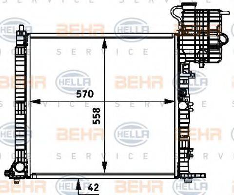 BEHR HELLA SERVICE 8MK376722051 Радіатор, охолодження двигуна