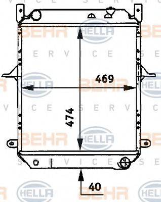 BEHR HELLA SERVICE 8MK376722121 Радіатор, охолодження двигуна