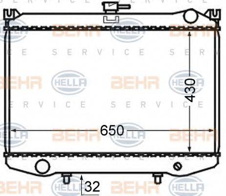 BEHR HELLA SERVICE 8MK376724481 Радіатор, охолодження двигуна