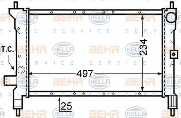 BEHR HELLA SERVICE 8MK376726681 Радіатор, охолодження двигуна