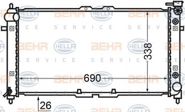 BEHR HELLA SERVICE 8MK376727691 Радіатор, охолодження двигуна