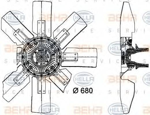 BEHR HELLA SERVICE 8MV376727841 Вентилятор, охолодження двигуна