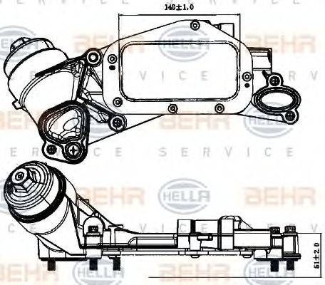 BEHR HELLA SERVICE 8MO376729211 масляний радіатор, моторне масло