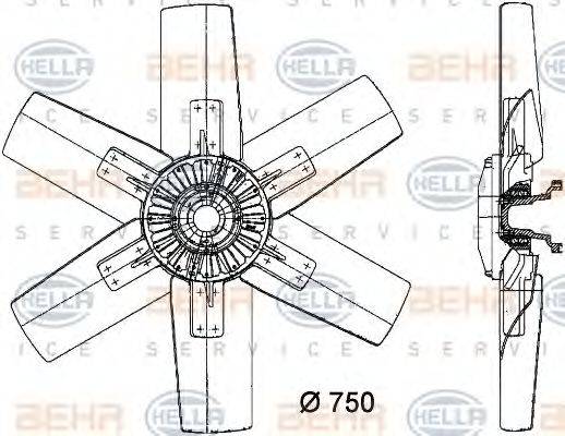 BEHR HELLA SERVICE 8MV376730311 Вентилятор, охолодження двигуна