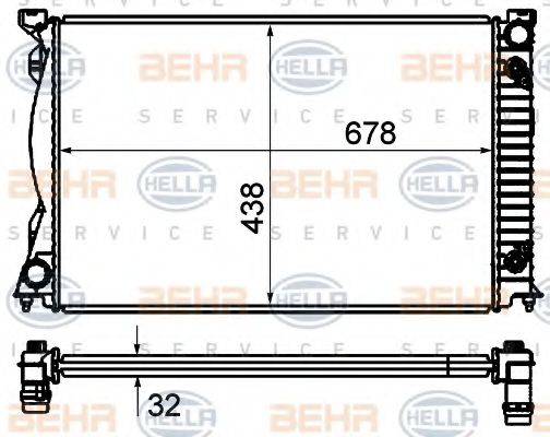 BEHR HELLA SERVICE 8MK376735011 Радіатор, охолодження двигуна