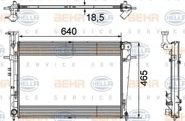 BEHR HELLA SERVICE 8MK376745611 Радіатор, охолодження двигуна