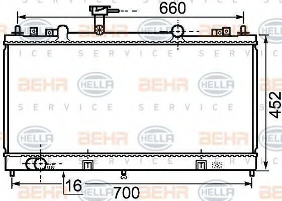 BEHR HELLA SERVICE 8MK376750281 Радіатор, охолодження двигуна