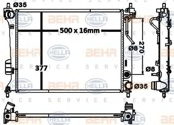 BEHR HELLA SERVICE 8MK376750421 Радіатор, охолодження двигуна