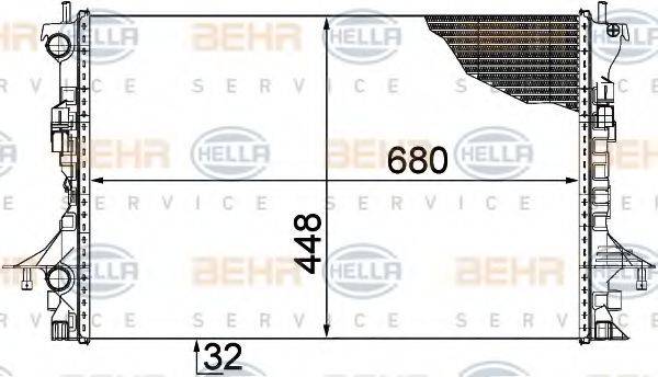 BEHR HELLA SERVICE 8MK376753501 Радіатор, охолодження двигуна