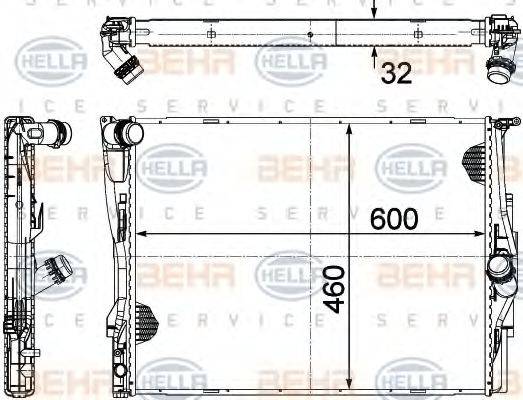 BEHR HELLA SERVICE 8MK376754061 Радіатор, охолодження двигуна