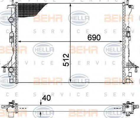 BEHR HELLA SERVICE 8MK376754091 Радіатор, охолодження двигуна