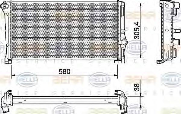 BEHR HELLA SERVICE 8MK376754371 Радіатор, охолодження двигуна