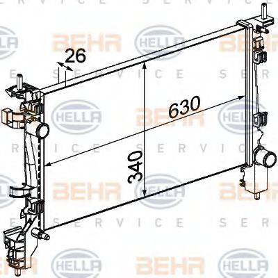 BEHR HELLA SERVICE 8MK376754711 Радіатор, охолодження двигуна