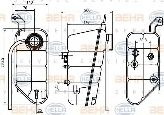 BEHR HELLA SERVICE 8MA376755131 Компенсаційний бак, охолоджуюча рідина