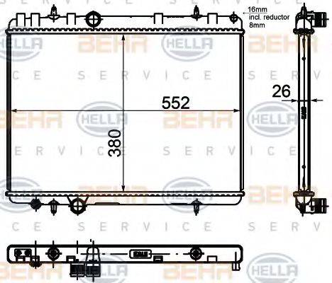 BEHR HELLA SERVICE 8MK376755331 Радіатор, охолодження двигуна