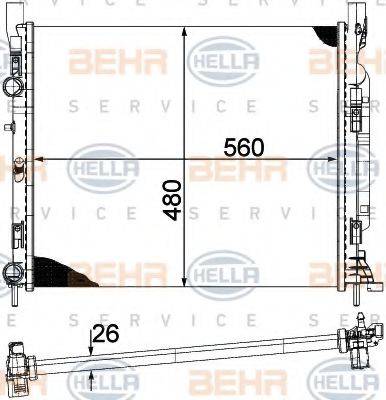 BEHR HELLA SERVICE 8MK376755511 Радіатор, охолодження двигуна