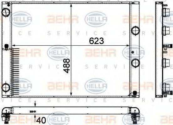 BEHR HELLA SERVICE 8MK376755581 Радіатор, охолодження двигуна