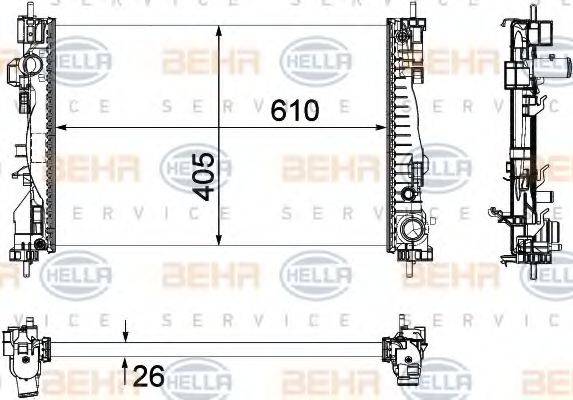 BEHR HELLA SERVICE 8MK376756241 Радіатор, охолодження двигуна