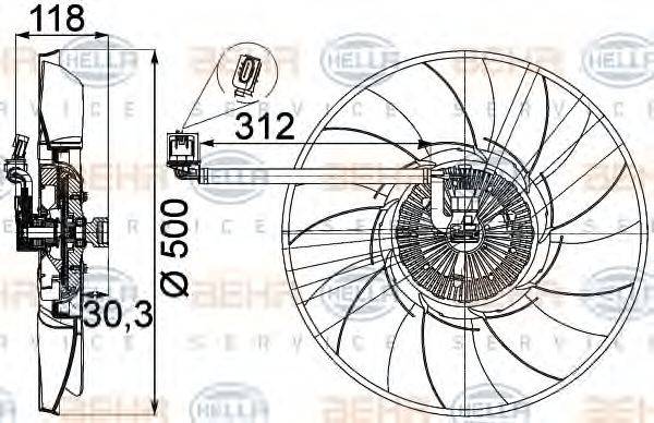 BEHR HELLA SERVICE 8MV376757311 Вентилятор, охолодження двигуна