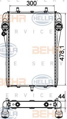 BEHR HELLA SERVICE 8MK376765141 Радіатор, охолодження двигуна