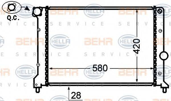 BEHR HELLA SERVICE 8MK376766111 Радіатор, охолодження двигуна