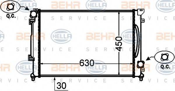 BEHR HELLA SERVICE 8MK376766191 Радіатор, охолодження двигуна