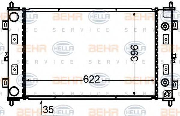 BEHR HELLA SERVICE 8MK376766511 Радіатор, охолодження двигуна