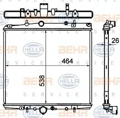 BEHR HELLA SERVICE 8MK376767111 Радіатор, охолодження двигуна