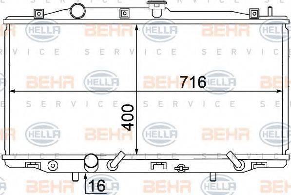 BEHR HELLA SERVICE 8MK376768371 Радіатор, охолодження двигуна