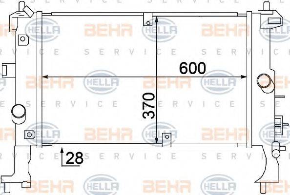 BEHR HELLA SERVICE 8MK376771241 Радіатор, охолодження двигуна