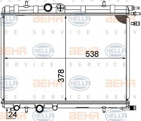 BEHR HELLA SERVICE 8MK376771511 Радіатор, охолодження двигуна