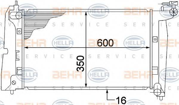 BEHR HELLA SERVICE 8MK376773631 Радіатор, охолодження двигуна