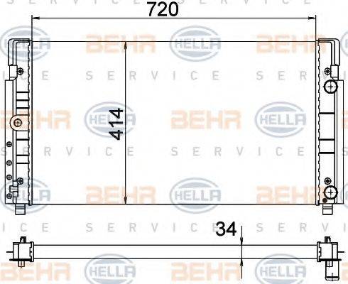 BEHR HELLA SERVICE 8MK376773771 Радіатор, охолодження двигуна