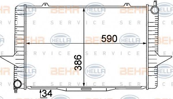 BEHR HELLA SERVICE 8MK376774191 Радіатор, охолодження двигуна