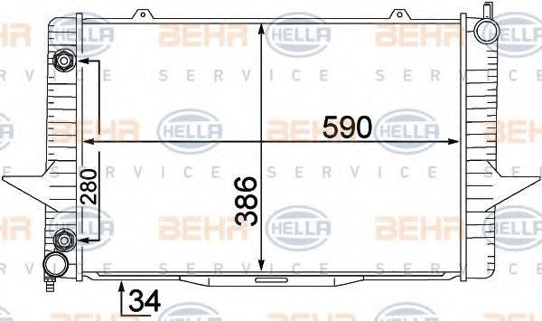 BEHR HELLA SERVICE 8MK376774201 Радіатор, охолодження двигуна