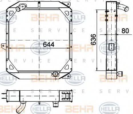 BEHR HELLA SERVICE 8MK376774561 Радіатор, охолодження двигуна