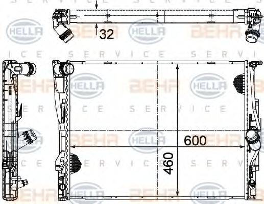 BEHR HELLA SERVICE 8MK376782071 Радіатор, охолодження двигуна