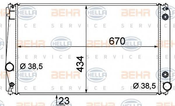 BEHR HELLA SERVICE 8MK376783611 Радіатор, охолодження двигуна