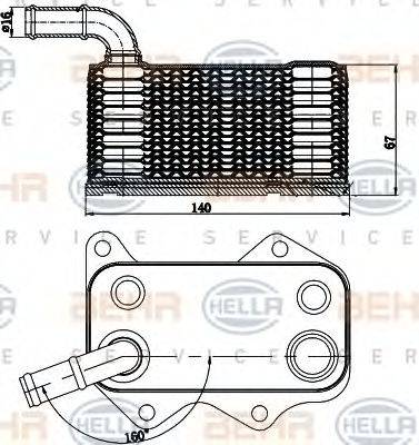 BEHR HELLA SERVICE 8MO376783771 масляний радіатор, моторне масло