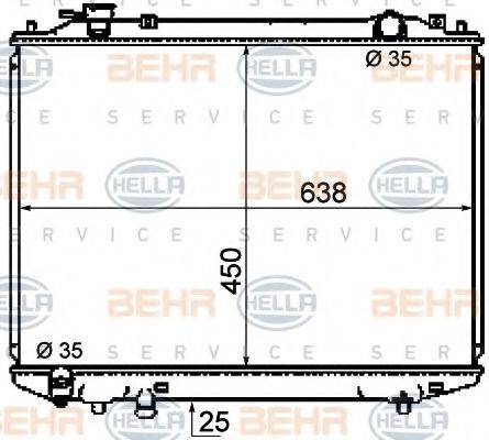 BEHR HELLA SERVICE 8MK376787101 Радіатор, охолодження двигуна