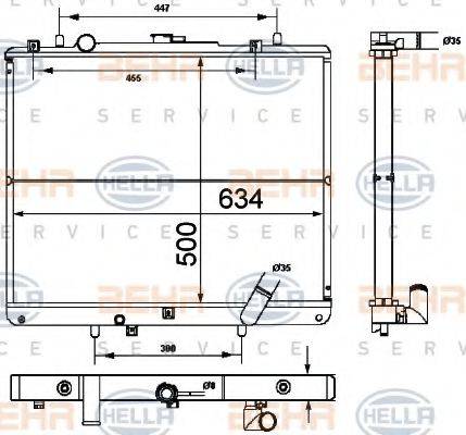 BEHR HELLA SERVICE 8MK376787111 Радіатор, охолодження двигуна