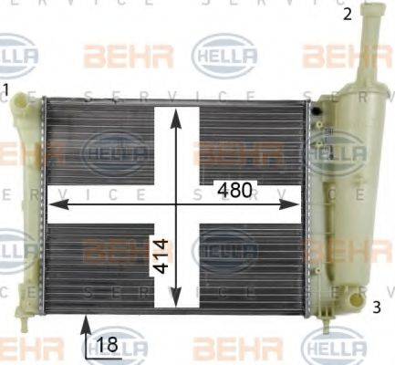 BEHR HELLA SERVICE 8MK376790051 Радіатор, охолодження двигуна